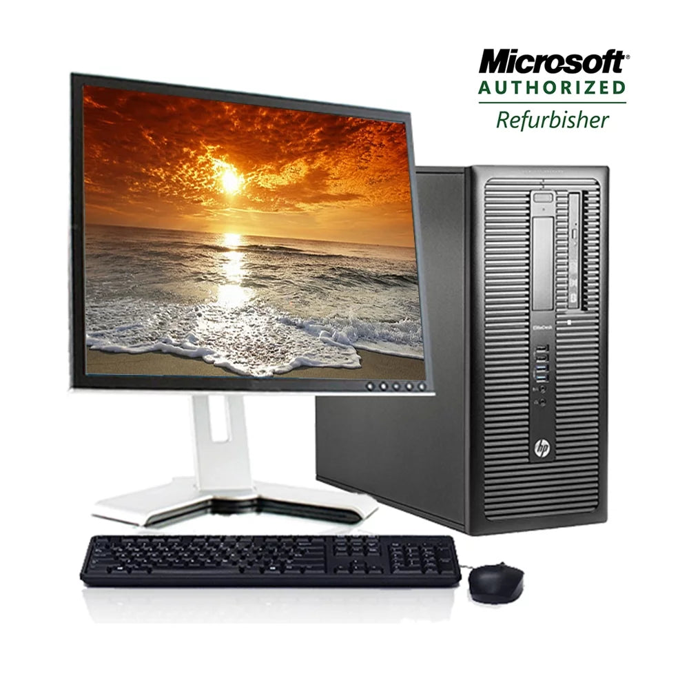 Restored HP Desktop Computer 600 G1 Tower Intel Core i3 Processor 8GB RAM 500GB HDD WIFI USB Keyboard and Mouse 19 LCD Monitor Windows 10 Home (Refurbished)