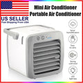 KingFurt Portable Mini Air Conditioner USB Cooling Fan LED Cooler, 3-in-1 Humidifier, White, 200ml, Desk Fan for Home Office
