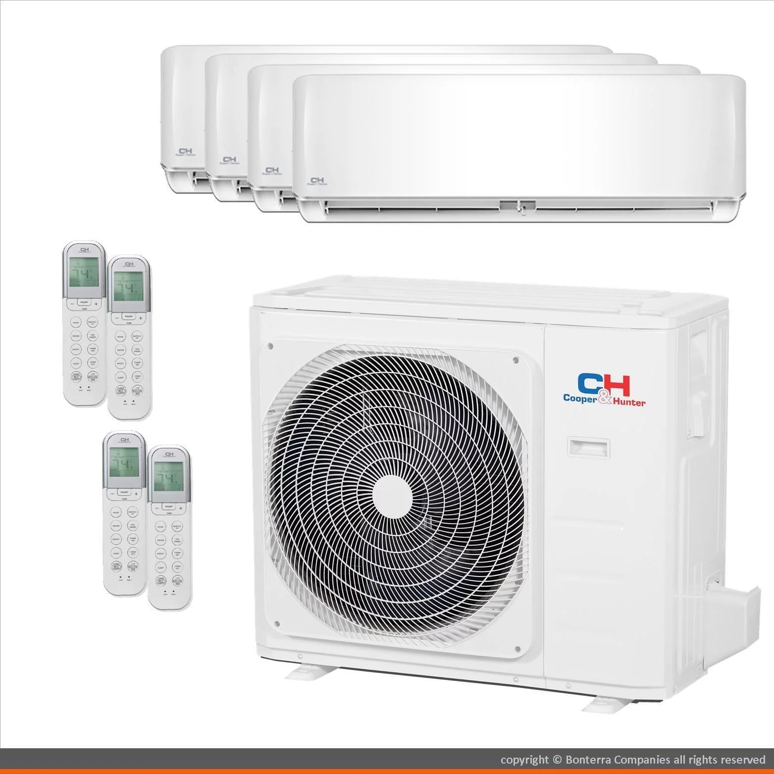 Cooper & Hunter Mini Split AC Heat Pump Multi 4 Zone 9000 9000 18000 18000 BTU