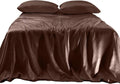 Elegant Comfort Luxurious 4-Piece Silky Satin Sheet Set Cooling Soft Satin Sheets, Cali King, Chocolate Brown