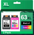 63XL Ink Cartridges Black and Color Replacement for HP 63 Ink 63XL 63 Ink cartridges for HP Printers OfficeJet 3830