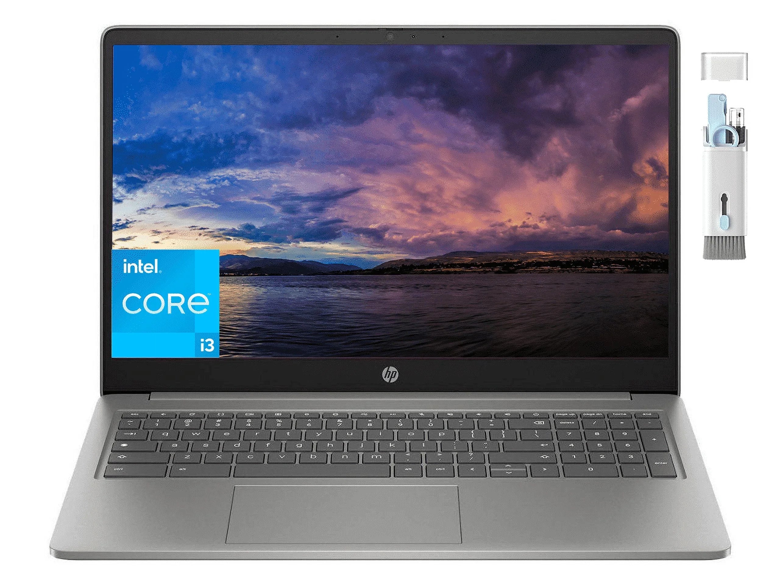HP 15.6 FHD Chromebook Plus Laptop, Intel Core i3-N305, 8GB RAM, 128GB UFS, Numeric Keypad, Intel UHD Graphics, Wi-Fi 6, Chrome OS, Cefesfy Multifunctional Brush