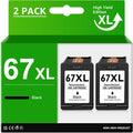 67XL Ink Cartridges Black for HP Ink 67 Envy 6000 6055 6052 6058 6075 Envy Pro 6400 6455 6452 6458 DeskJet 1255 2732 2752 2755 4140 4152 4155 Printer 2-Pack