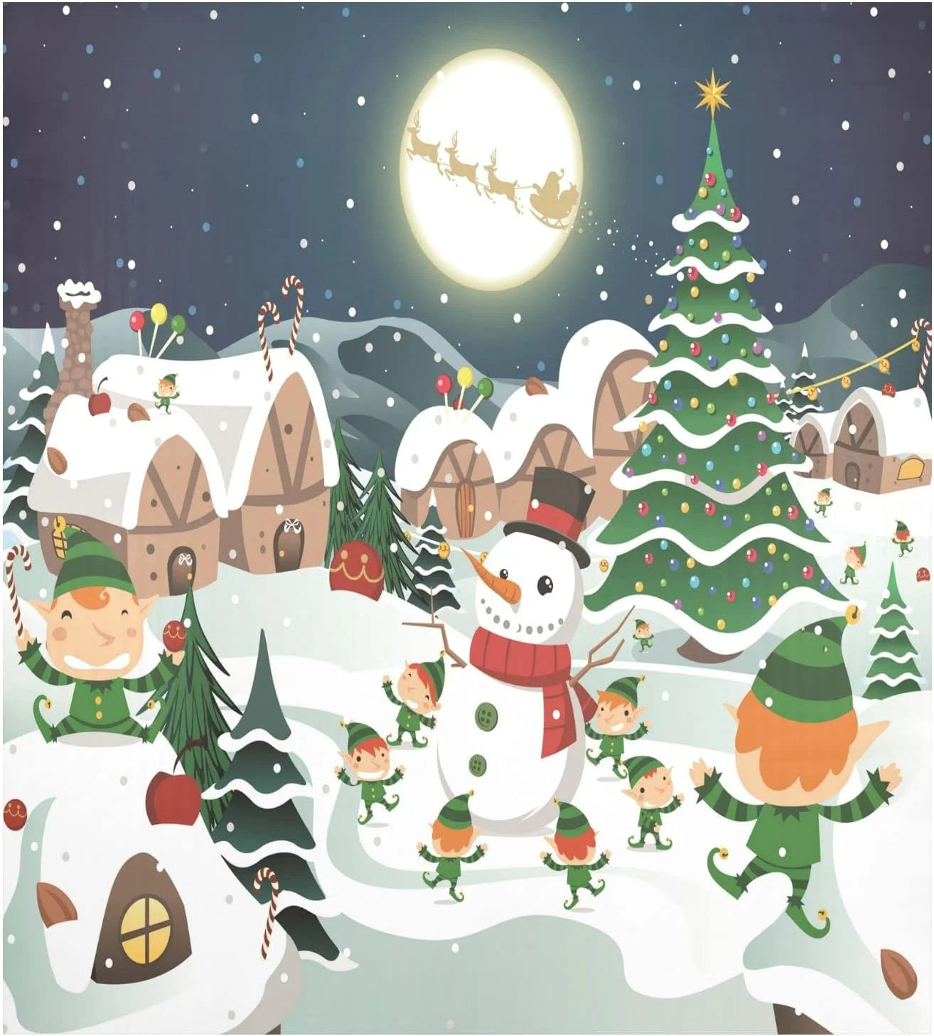 GZHJMY Christmas Night Snowman Snow Dishwasher Magnet Cover, Front Dishwasher Cover Decoration, Home Cabinet Decals Appliances Stickers, Magnetic Sticker Christmas Decorative£¨384£©