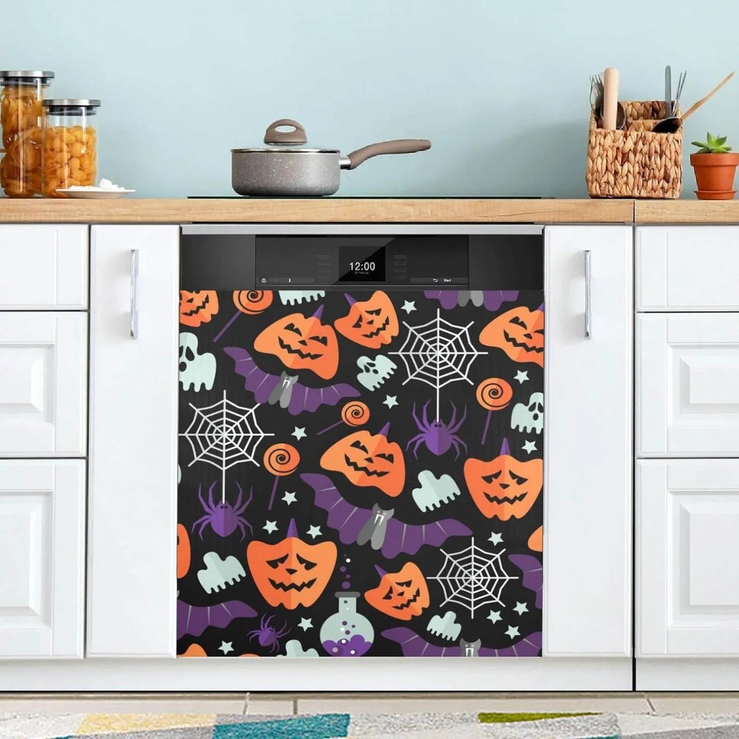 Hyjoy Halloween Dishwasher Magnet Cover Decorative Magnetic Door Cover Front Dishwasher Cover Decoration Kitchen Magnetic Panel Sticker for Kitchen,23x26inch
