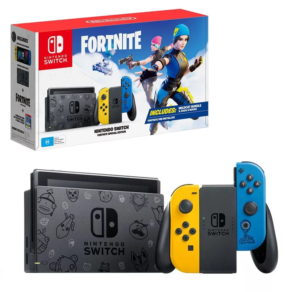 Nintendo Switch Console with Fortnite Wildcat Game Bundle