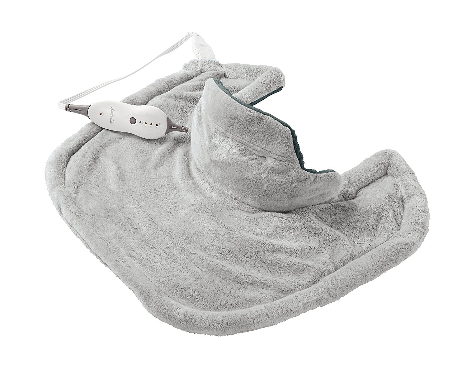 Sunbeam Renue Heat Therapy Neck and Shoulder Pain Relief Wrap Heating Pad, Grey