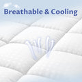 Serwall Quilted Fitted Queen Mattress Pad Pillow Top Mattress Cover Cooling Breathable Fluffy Soft Mattress Protector Top 8-21 Deep Pocket Cooling Mattress Topper, White