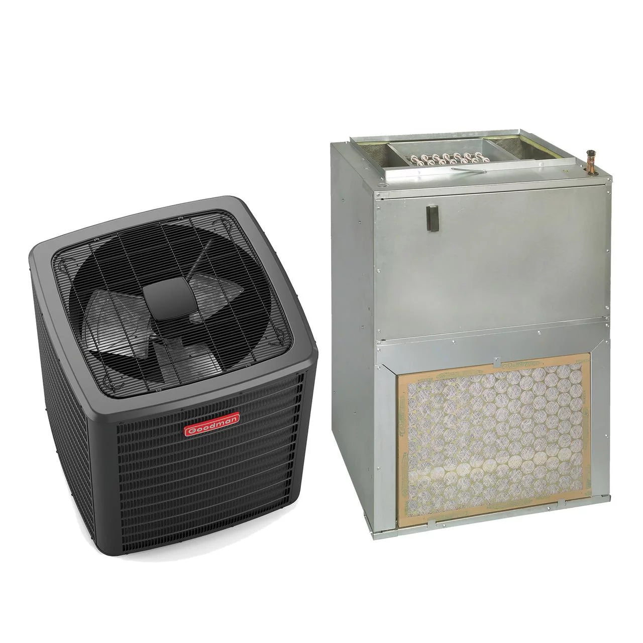 Goodman 1.5 Ton 14.3 SEER2 Air Conditioning System (Front Return - 5Kw Heat) - GSXN401810 - AWST18SU1405
