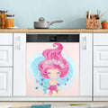 Hyjoy 23x26In Mermaid Dishwasher Magnet Cover Decorative Magnetic Door Cover Front Dishwasher Cover Decoration Kitchen Magnetic Panel Sticker for Kitchen