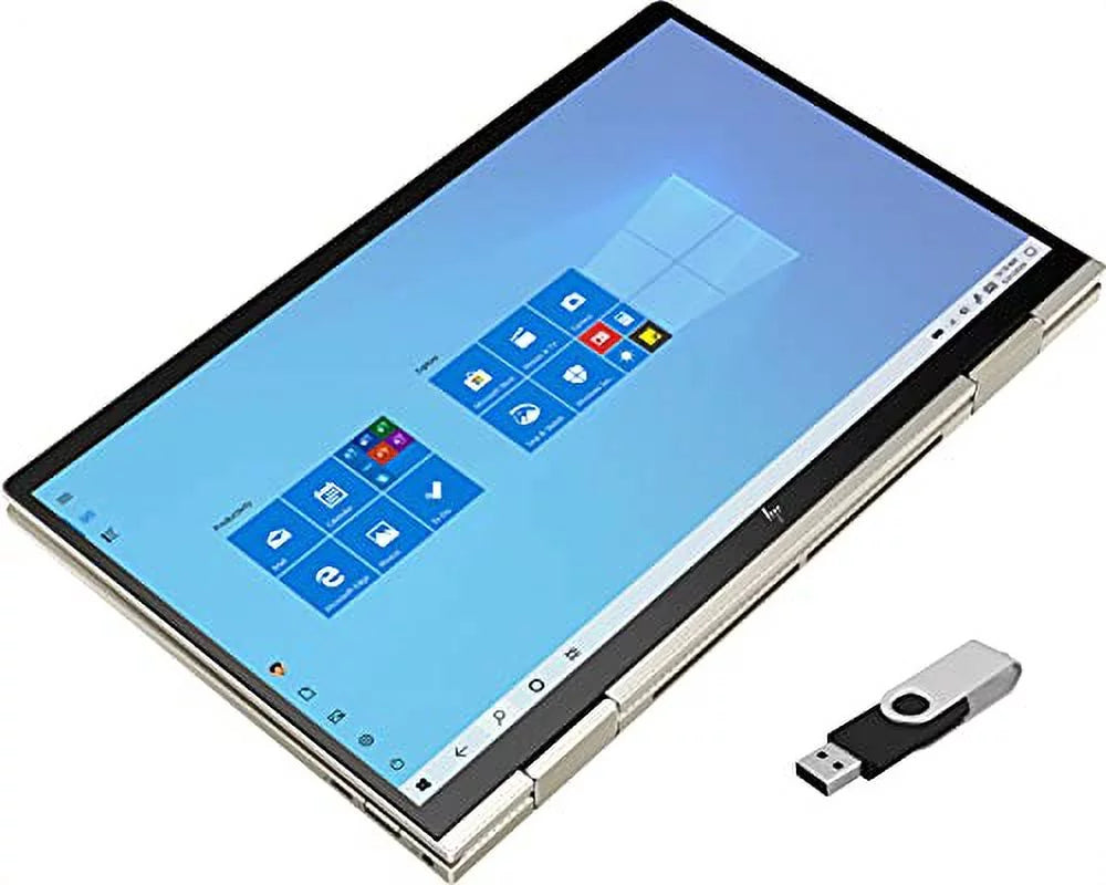 HP Envy 2-in-1 Laptop 13.3 inch FHD OLED Touchscreen Evo Platform Intel i7-1165G7 Iris Xe Graphics 8GB DDR4 512GB SSD NVMe WI-FI 6 Win 10 Home FP BL Key w/ 32GB USB, 13-BD0033DX, Warm Gold