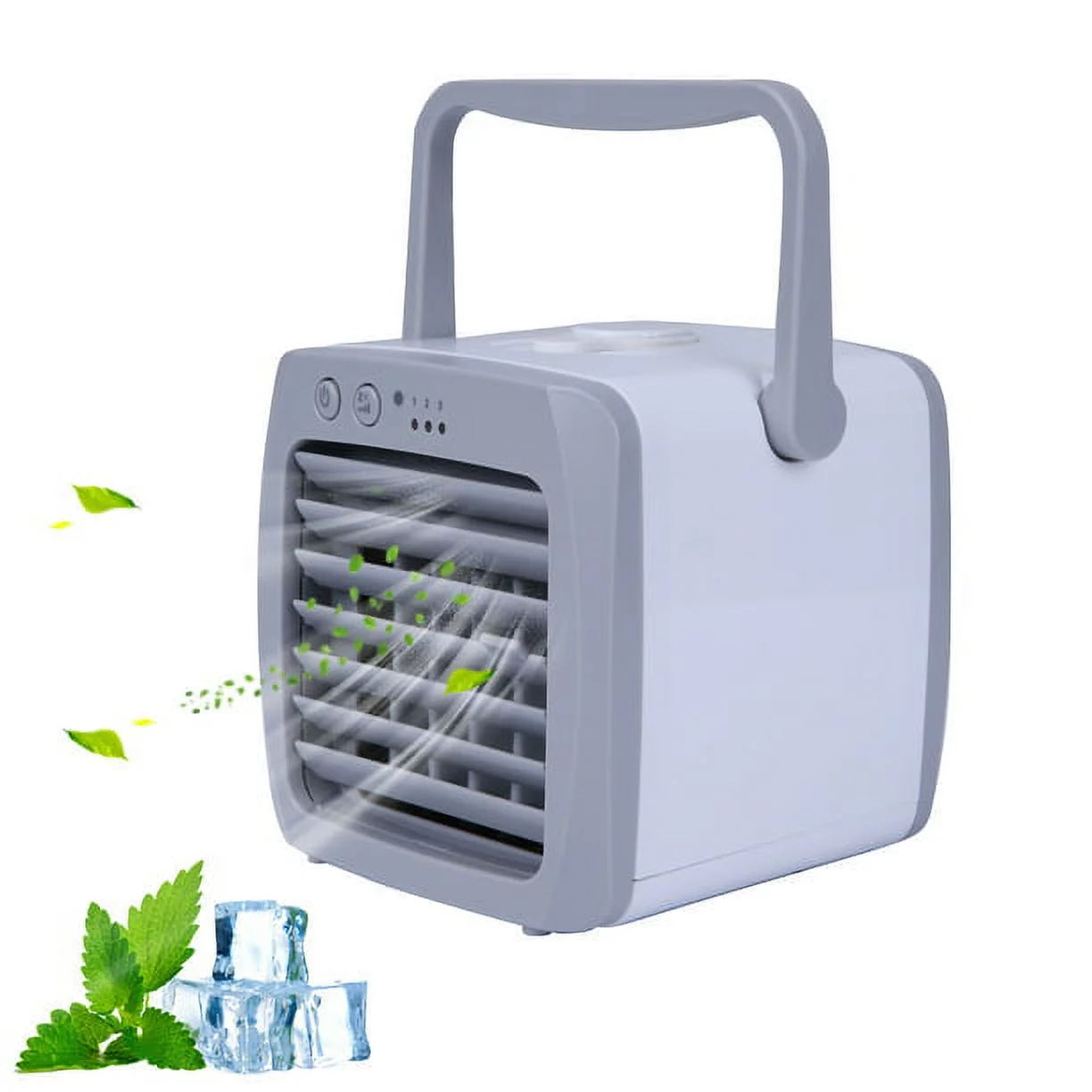 KARMAS PRODUCT Portable USB Personal Mini Air Conditioner Fan, 3 Speeds, Quiet, Adjustable Vane, Ice Water Tank, Evaporative Humidifier, Purifier, Cooling for Office, Home, Bedroom