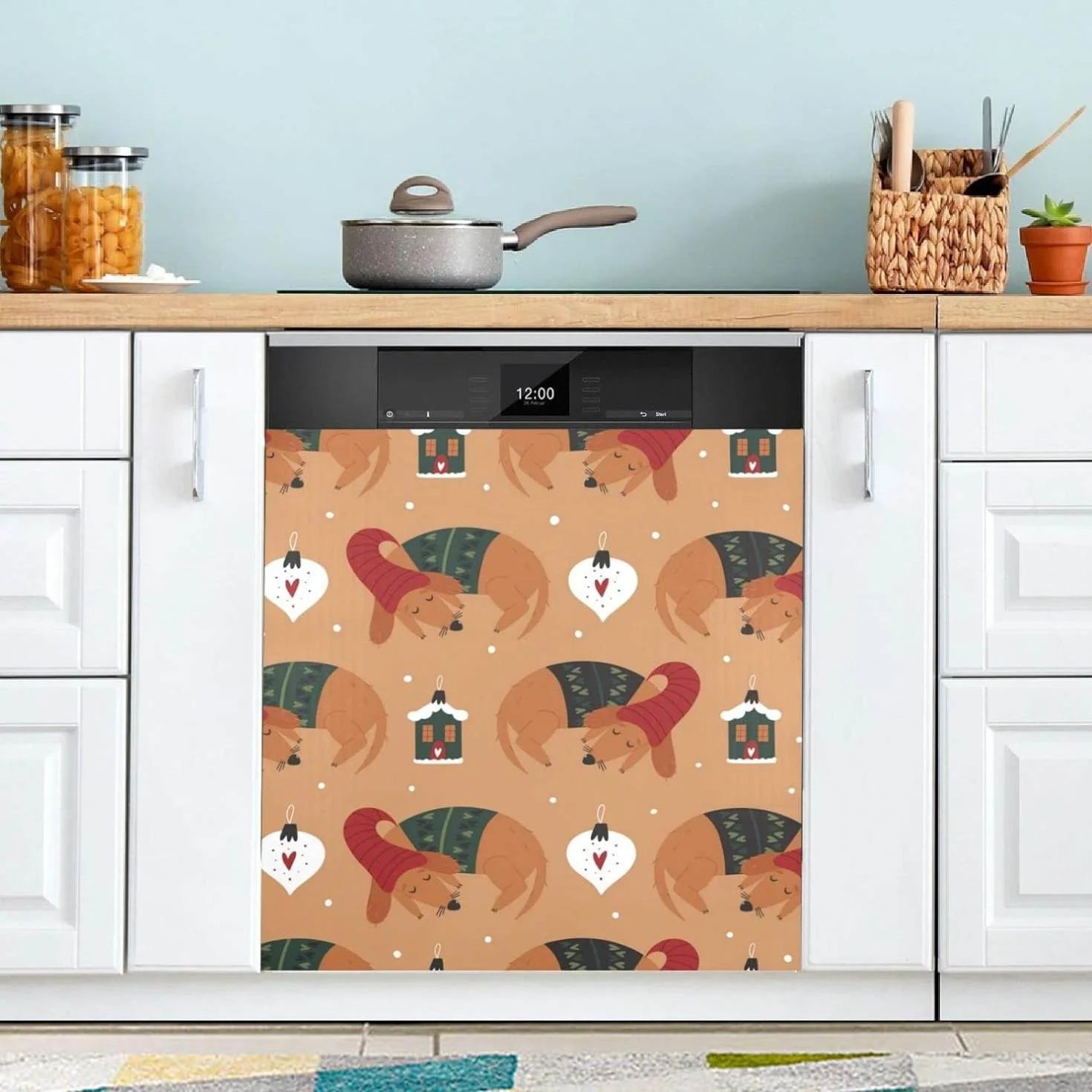 Hyjoy Dog Dishwasher Magnet Cover Decorative Magnetic Door Cover Front Dishwasher Cover Decoration Kitchen Magnetic Panel Sticker for Kitchen,23x26inch