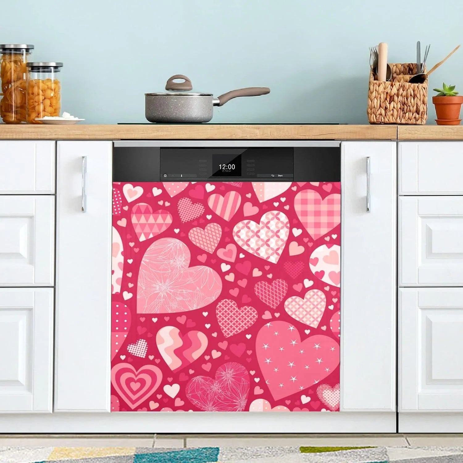 Coolnut Valentine's Day Dishwasher Magnet Cover Decorative Magnetic Door Cover Front Dishwasher Cover Decoration Kitchen Magnetic Panel Sticker for Kitchen,23x26inch