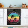 Hyjoy 23x26In Palm Tree Dishwasher Magnet Cover Decorative Magnetic Door Cover Front Dishwasher Cover Decoration Kitchen Magnetic Panel Sticker for Kitchen