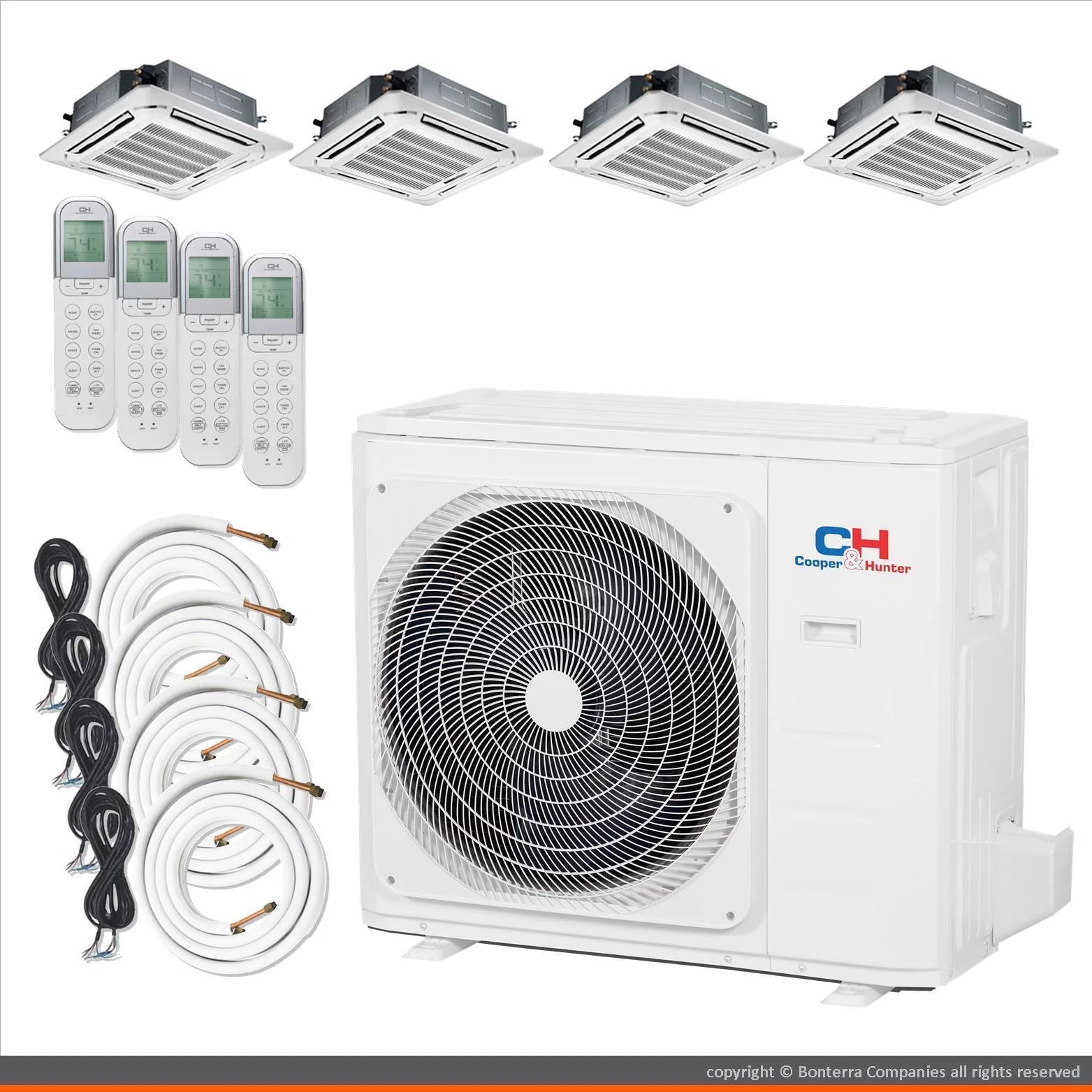 Cooper & Hunter Mini Split AC Heat Pump Multi 4 Zone 9000 9000 18000 18000 BTU