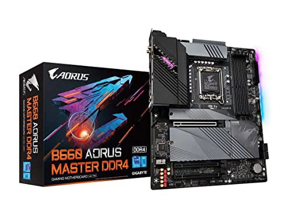 GIGABYTE B660 AORUS Master DDR4 (B660/ Intel/LGA 1700/ ATX/ DDR4/ Triple M.2/ PCIe 4.0/ USB 3.2 Gen2 Type-C/WiFi 6 802.11ax/ Intel 2.5GbE LAN/Motherboard) (Factory Refurbished)