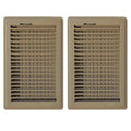 6in x 10in Basic Brown Metal Heating and Cooling Floor Louvered Register (2 PACK) - Overall Dimensions 7 1/2in x 11 1/2in