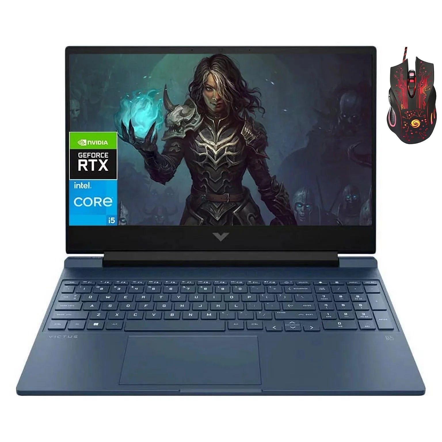 HP Victus Gaming 15.6 Laptop, Intel Core i5-13420H, NVIDIA GeForce RTX 3050 Graphics, 32GB RAM, 2TB SSD, Backlit Keyboard, Windows 11 Home, Bundle with Cefesfy Gaming Mouse
