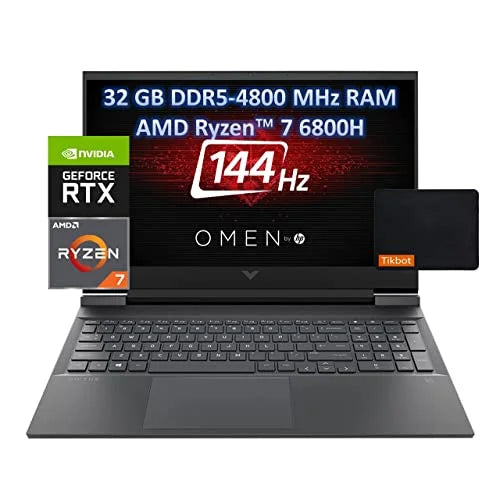 HP New DDR5 4800Mhz RAM Victus 16.1 IPS Gaming Laptop - AMD Ryzen 7 6800H (The Most Powerful Ryzen 7) - GeForce RTX 3050 Ti - 144Hz -HDMI 2.1- B&O w/Mouse Pad (32GB DDR5 | 2TB PCIe SSD)