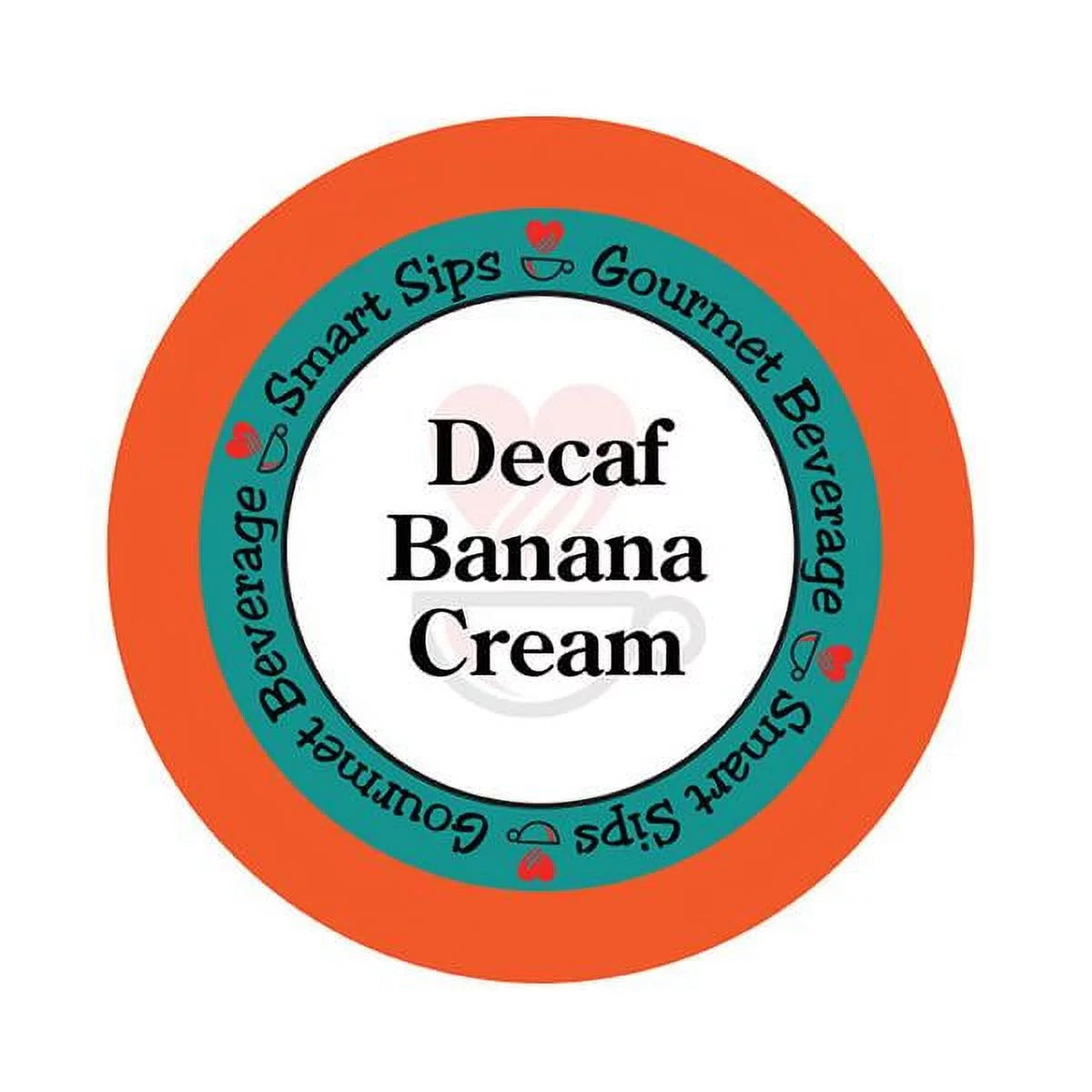 Smart Sips Coffee Decaf Banana Cream Flavored Coffee Single Serve Cups, 24 Count, Compatible With All Keurig K-cup Machines, Decaffeinated Flavored Coffee