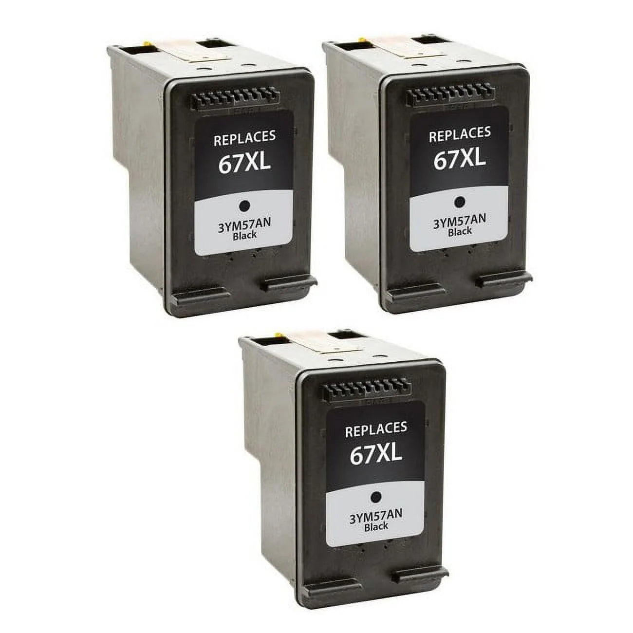 PrinterDash Replacement for Deskjet 2724/2725/2755e/4140/4155/Envy 6020/6030/6052/6075/6455/6475 Black High Yield Inkjet (3/PK-300 Page Yield) (NO. 67XL) (3YM56AN_3PK)