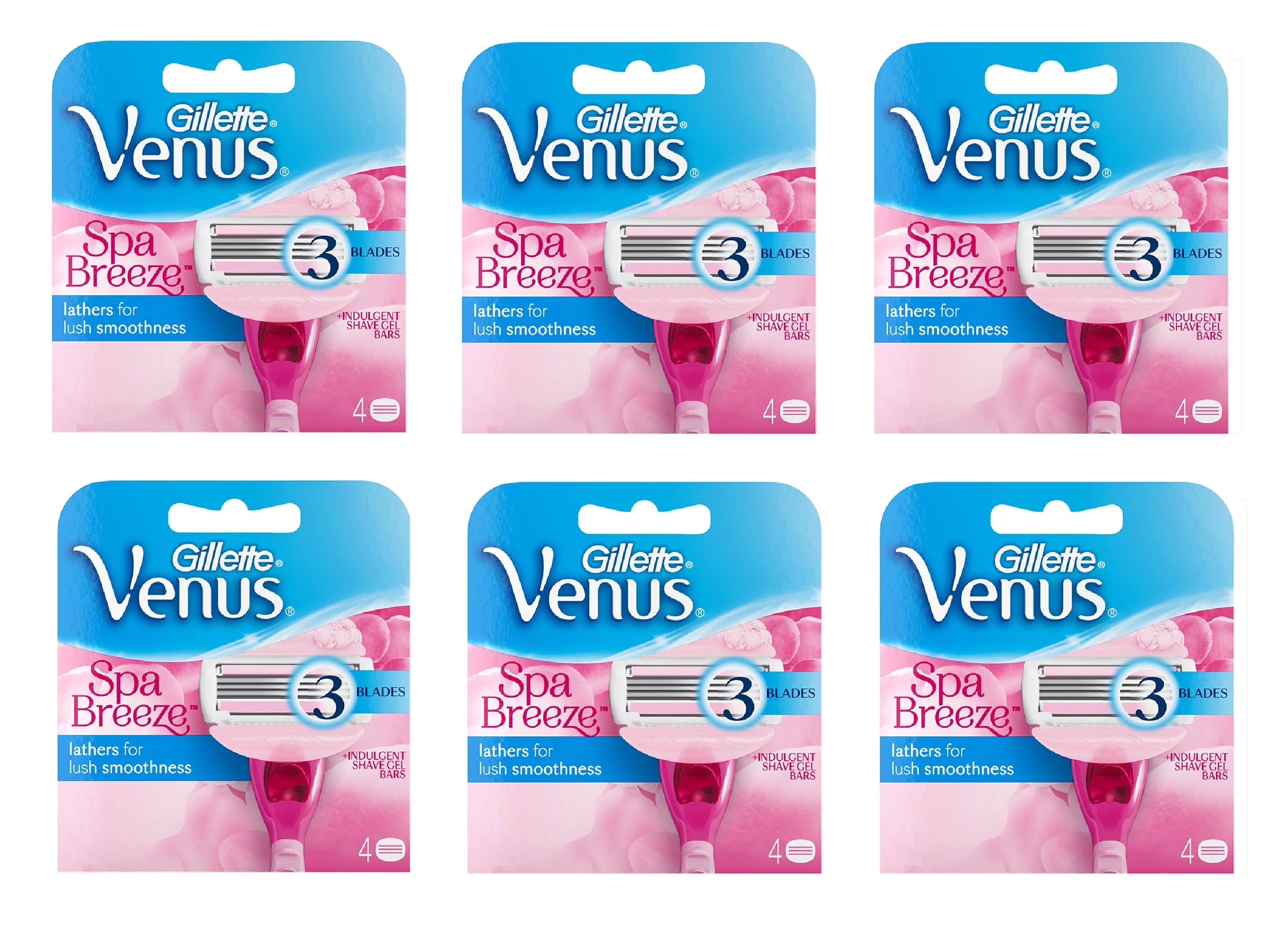 Gillette Venus Spa Breeze Refill Razor Blade Cartridges, 24 Count