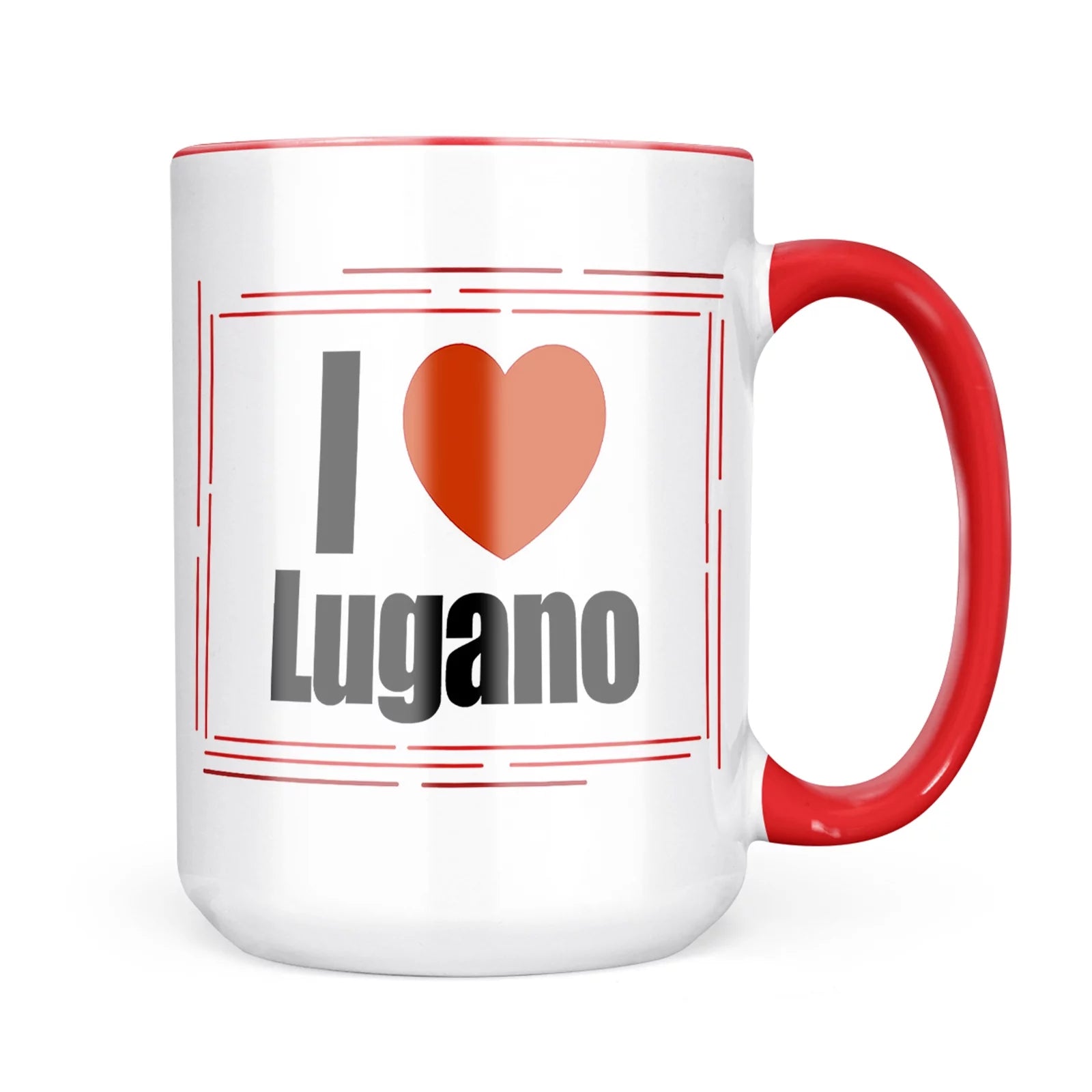 Neonblond I Love Lugano region: of Ticino, Switzerland Mug gift for Coffee Tea lovers