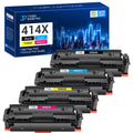 414X WITH-CHIP Toner Cartridge Compatible for HP 414X 414A W2020A W2020X W2021X W2022X W2023X Color Pro MFP M479fdw M454dn M479fdn M454dw (B+C+Y+M, 4-Pack)