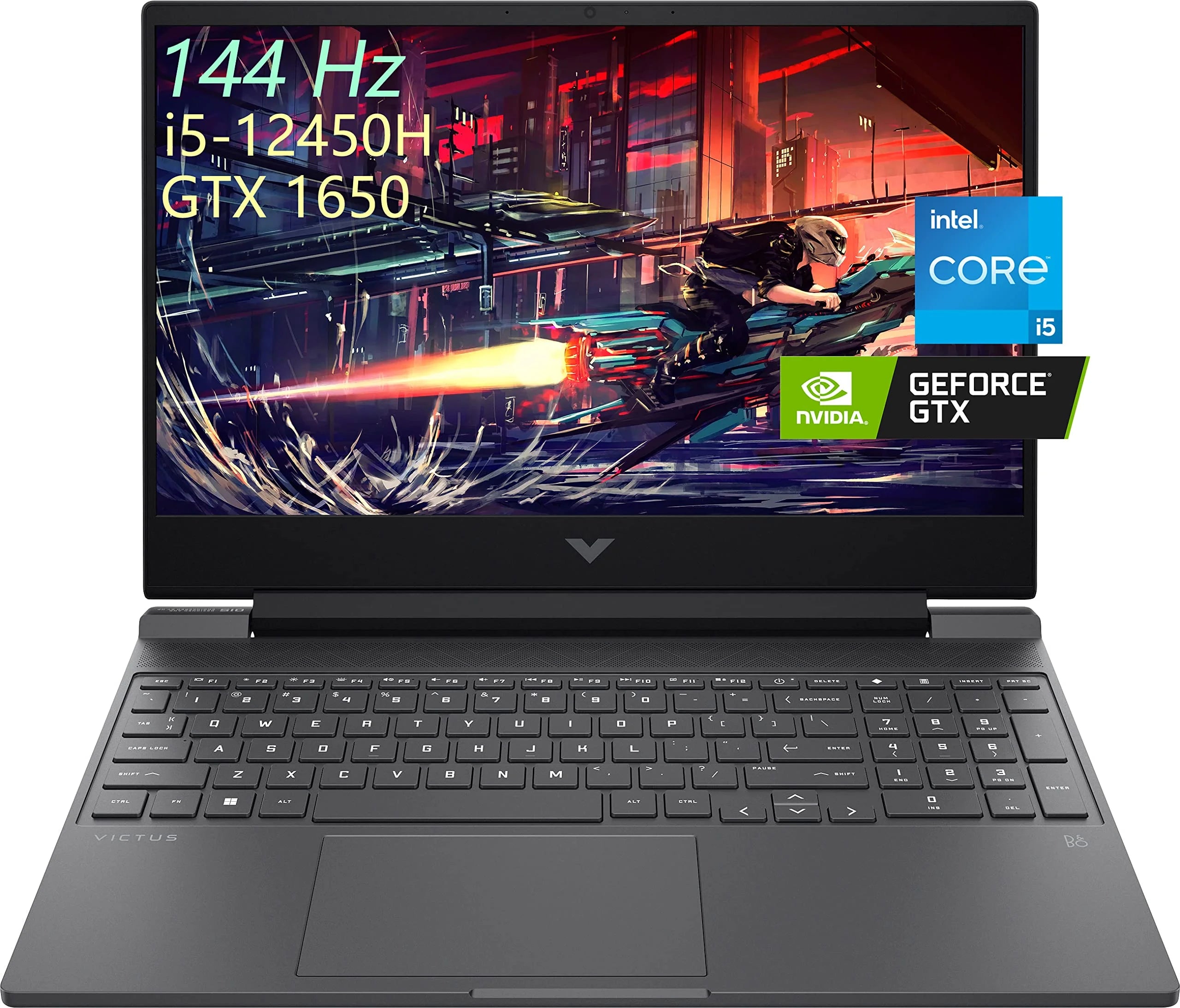 HP 2022 Victus Gaming Laptop, 15.6-Inch 144Hz FHD Display, 12th Gen Core i5-12450H(Beat R7 5800H), 64GB 3200 RAM, 2TB PCIe SSD, NVIDIA GeForce GTX 1650, WiFi 6, Backlit KB, RJ-45, HDMI, Win 11 Pro