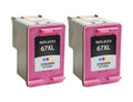 PrinterDash Replacement for Deskjet 2724/2725/2755e/4140/4155/Envy 6020/6030/6052/6075/6455/6475 Tri-Color High Yield Inkjet (2/PK-200 Page Yield) (NO. 67XL) (3YM58AN_2PK)