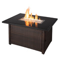 Endless Summer 40,000 BTU Rectangular LP Gas Outdoor Fire Table, Brown/Black