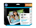 HP 62 Photo and Card Value Pack-30 sheet/4 x 6 in and 15 sheet/5 x 7 in,