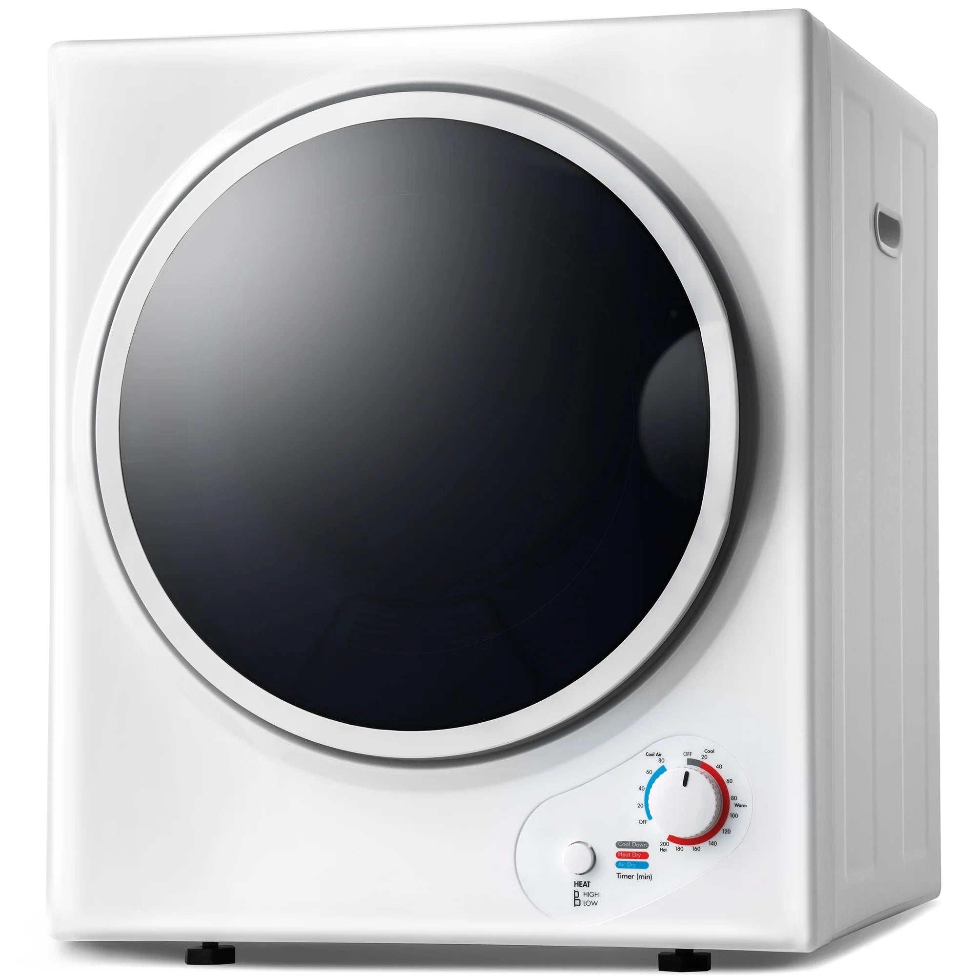 Electric Portable Clothes Dryer in White, Front Load Laundry Dryer for Apartments, Dormitory and RVs with Easy Knob Control, Wall Mount Kit Included