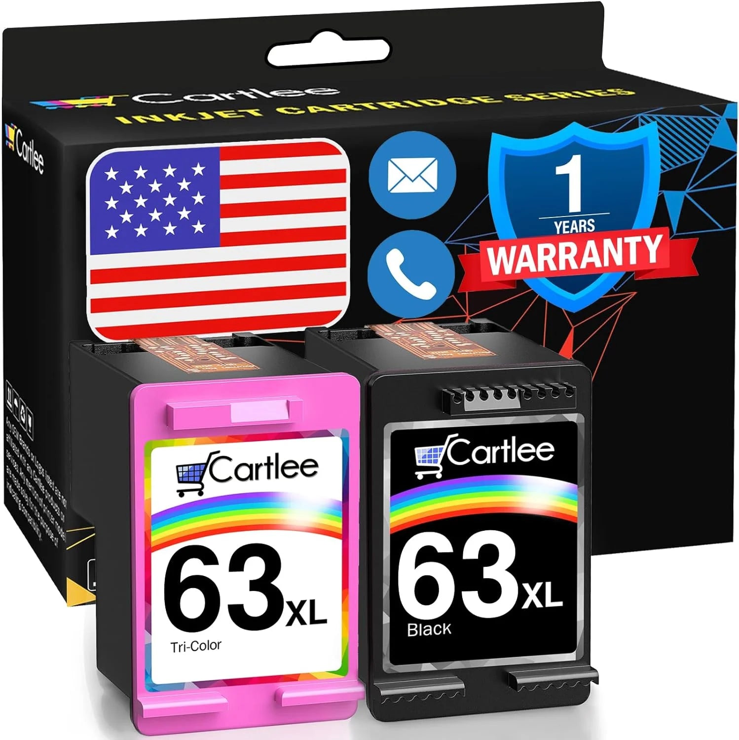Cartlee Remanufactured Ink Cartridge Replacement for HP 63XL 63 XL for HP Printers Officejet 3830 Envy 4520 Officejet