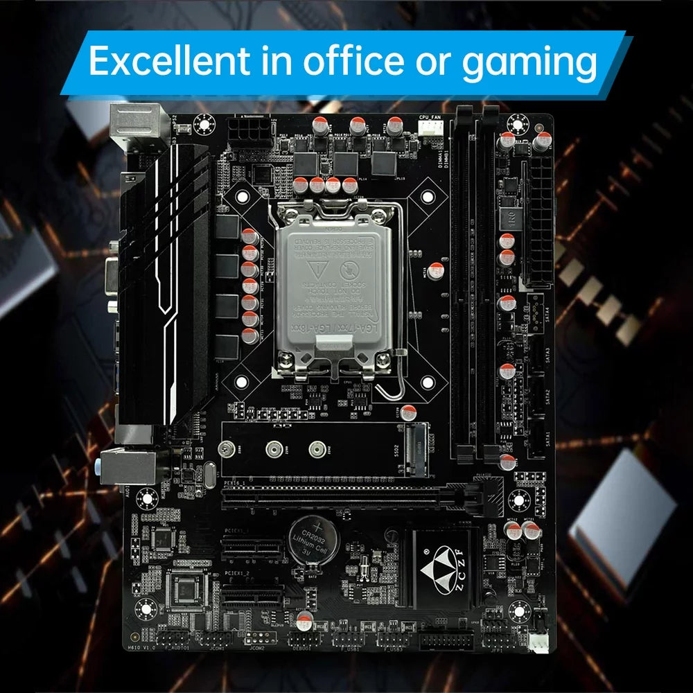Apexeon Gaming Motherboard 3200MHz Frequency LGA1700,Perfect for Core i3/i5/i7/i9 & Celeron/Pentium Processors