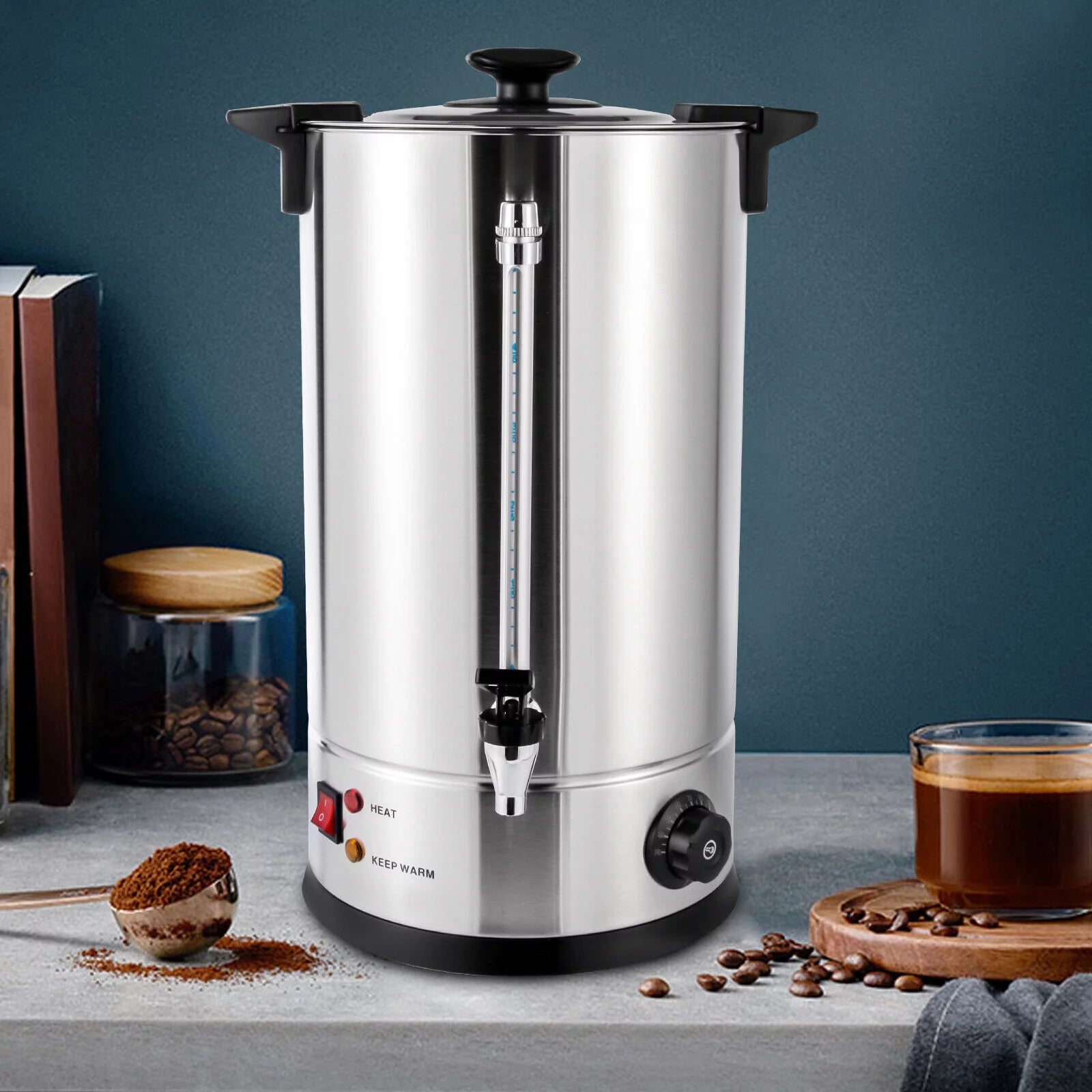 Colorfullrain 15L Stainless Steel Tea Urn Electric Catering Hot Water Boiler Coffee 1400W