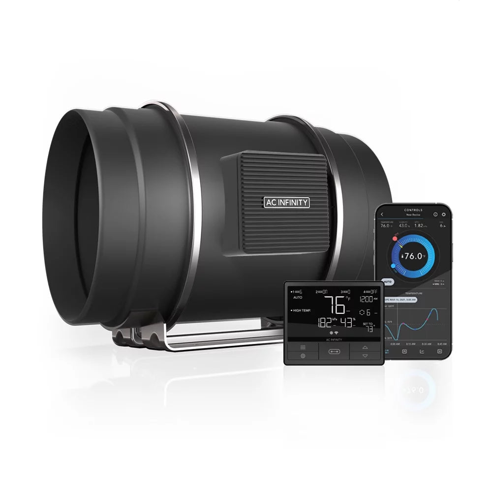 AC Infinity CLOUDLINE PRO T8, Quiet 8¡± Inline Duct Fan with Temperature Humidity VPD Controller, WiFi Integrated App Control - Ventilation Exhaust Fan for Heating Cooling, Grow Tents, Hydroponics