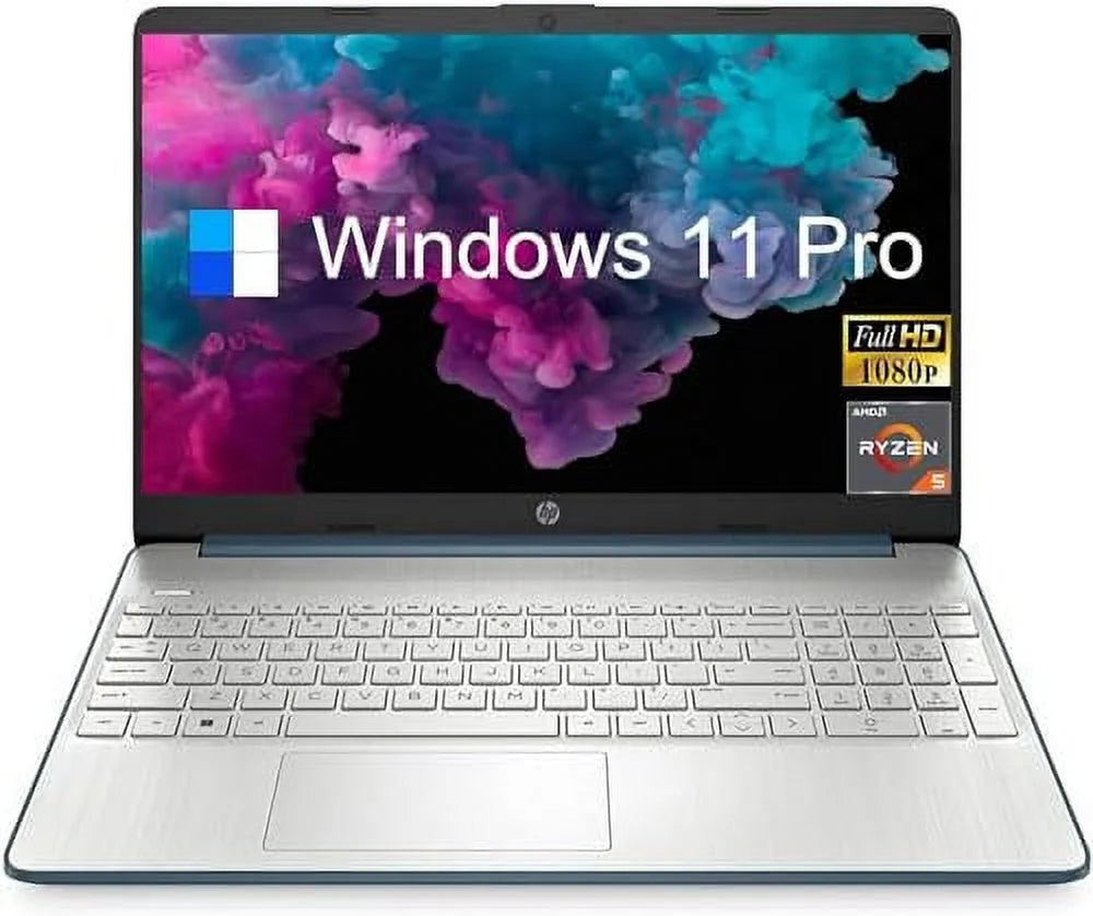 HP 15.6 Inch FHD Business Laptop, AMD Ryzen 5 5500U, Windows 11 Pro, 8GB RAM, 512GB SSD, Fast Charge, SD Card Reader, Long Battery Life, Spruce Blue, PCM
