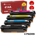 414A 414X Toner Cartridge 4 Pack (No Chip) for HP W2020A Color Laserjet Pro M454dn M454dw M479fdw M479fdn( black,cyan,magenta,yellow)