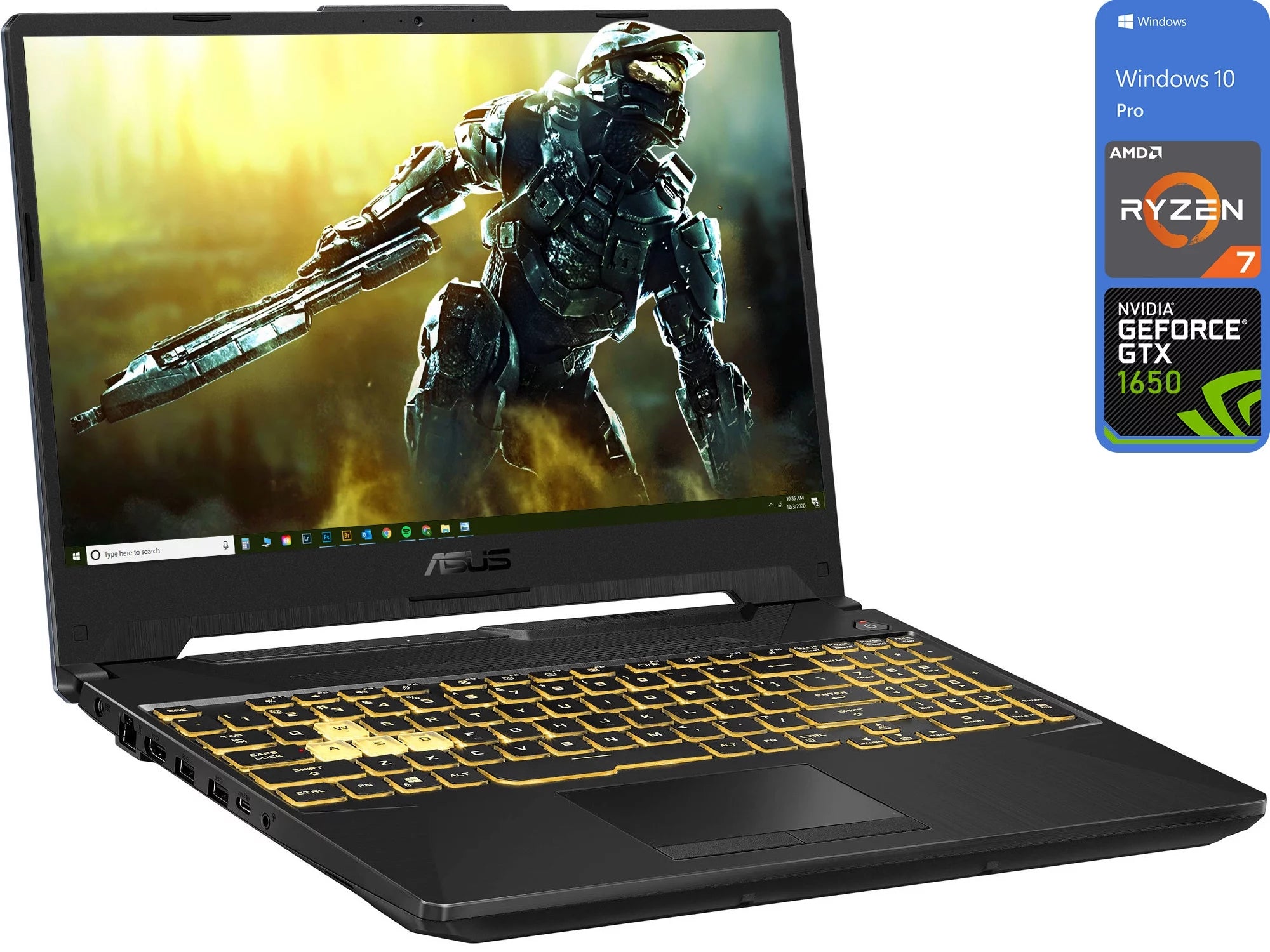 ASUS TUF A17 Gaming Notebook, 17.3 120Hz FHD Display, AMD Ryzen 7 4800H Upto 4.2GHz, 16GB RAM, 1TB NVMe SSD, NVIDIA GeForce GTX 1650, HDMI, DisplayPort via USB-C, Windows 10 Pro