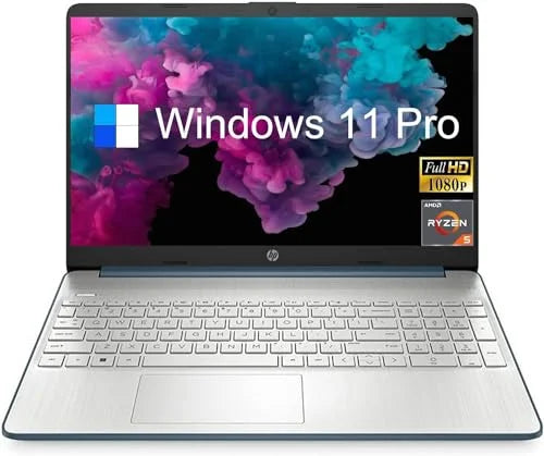 HP 15.6 Inch FHD Business Laptop, AMD Ryzen 5 5500U, Windows 11 Pro, 8GB RAM, 256GB SSD, Fast Charge, SD Card Reader, Long Battery Life, Spruce Blue, PCM
