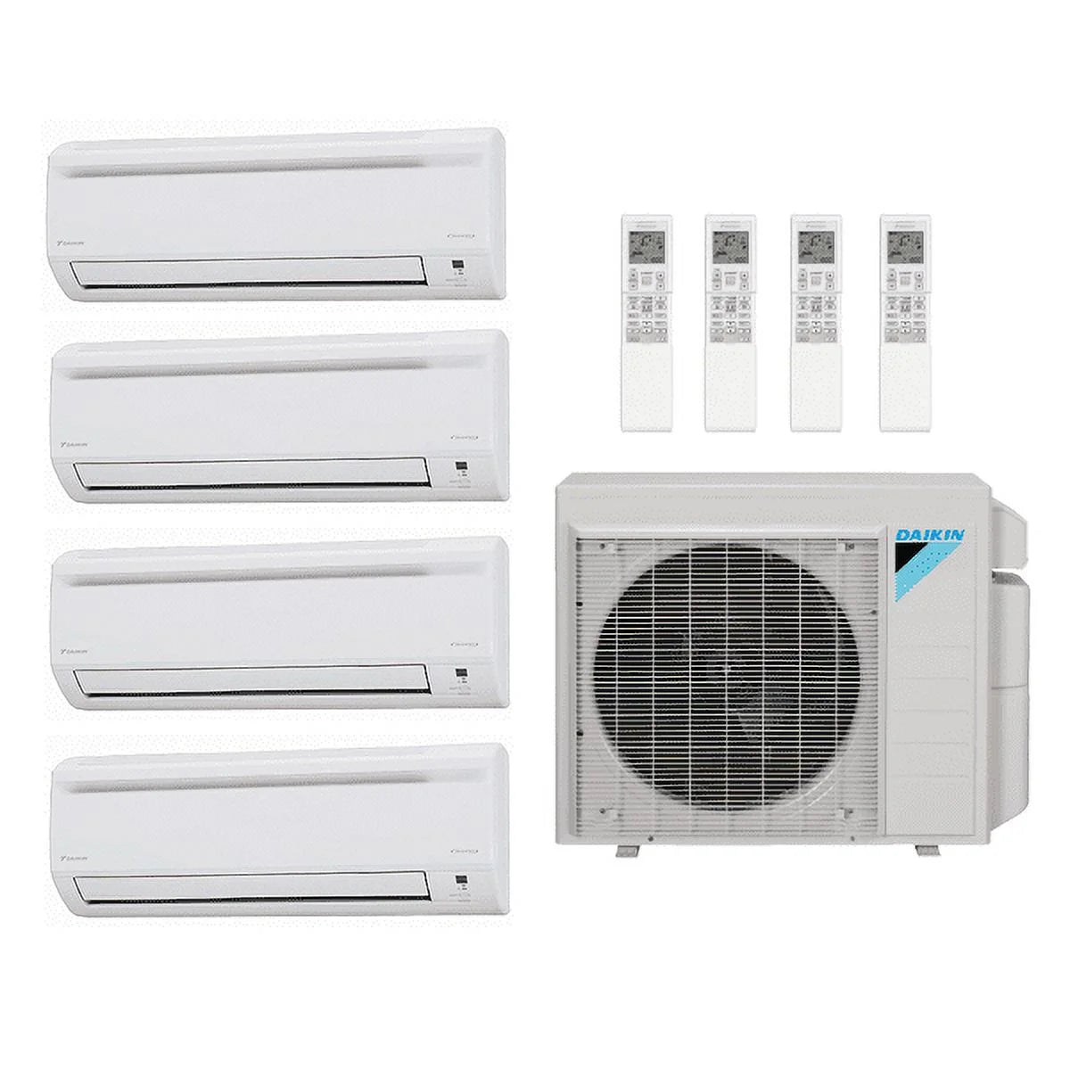 Daikin 43,000 Btu 20.2 Seer 4-Zone Mini Split Heat Pump System - 7K-9K-12K-15K - 5MXS48TV-CTXS07LV-FTXS09LV-FTXS12LV-FTXS15LV