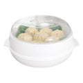 Steamer Heater Dish for Microwave Oven Round Plastic Bowl Hot Steamed Bun Dumpling Steamer with Lid Lightwave Steamer New