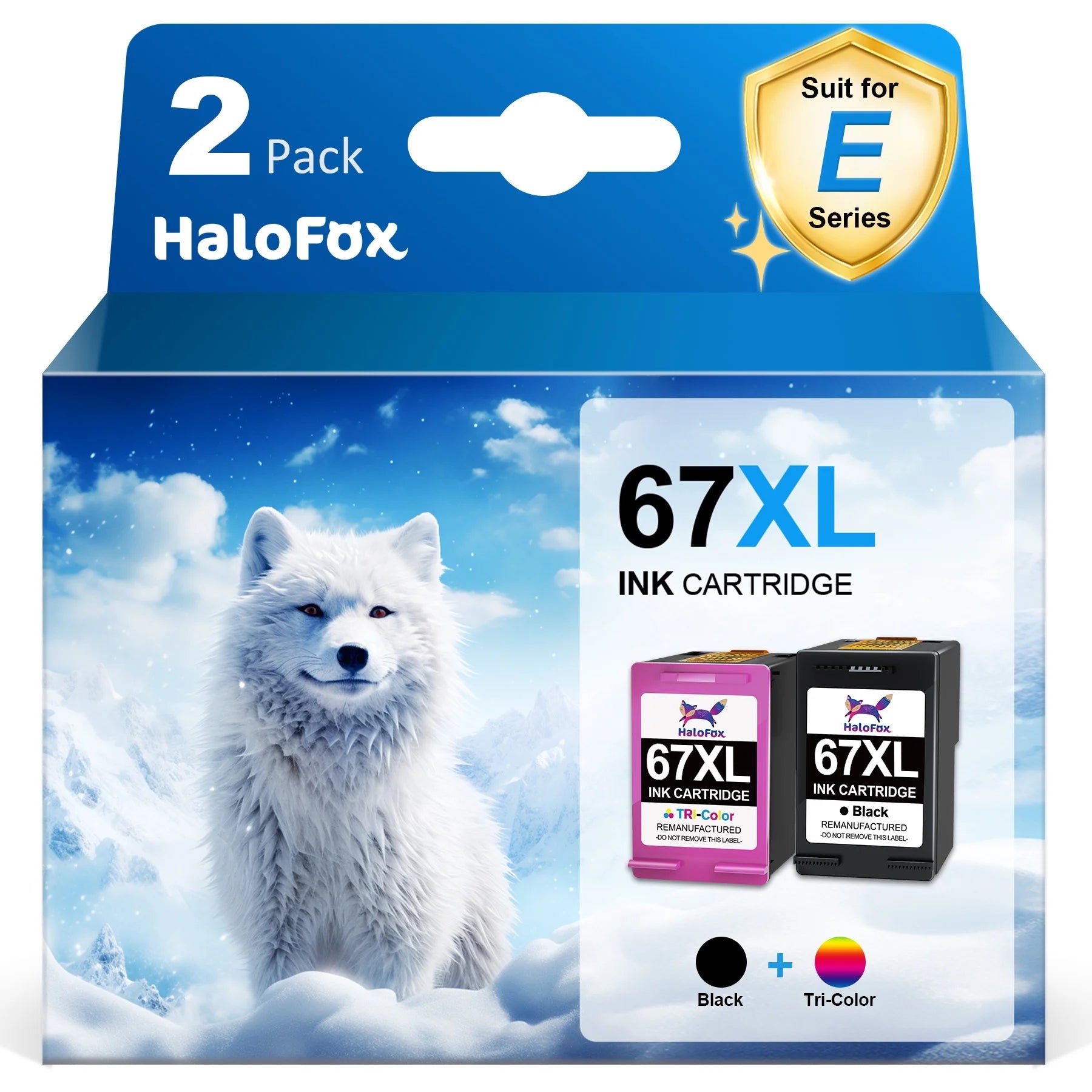 67XL Ink Cartridges Replacement for Printer Ink HP 67 Black and Color for for HP Deskjet 2700 2700e 2752 2752e 2755 2755e Envy 6000 6055 6055e, 2 Pack
