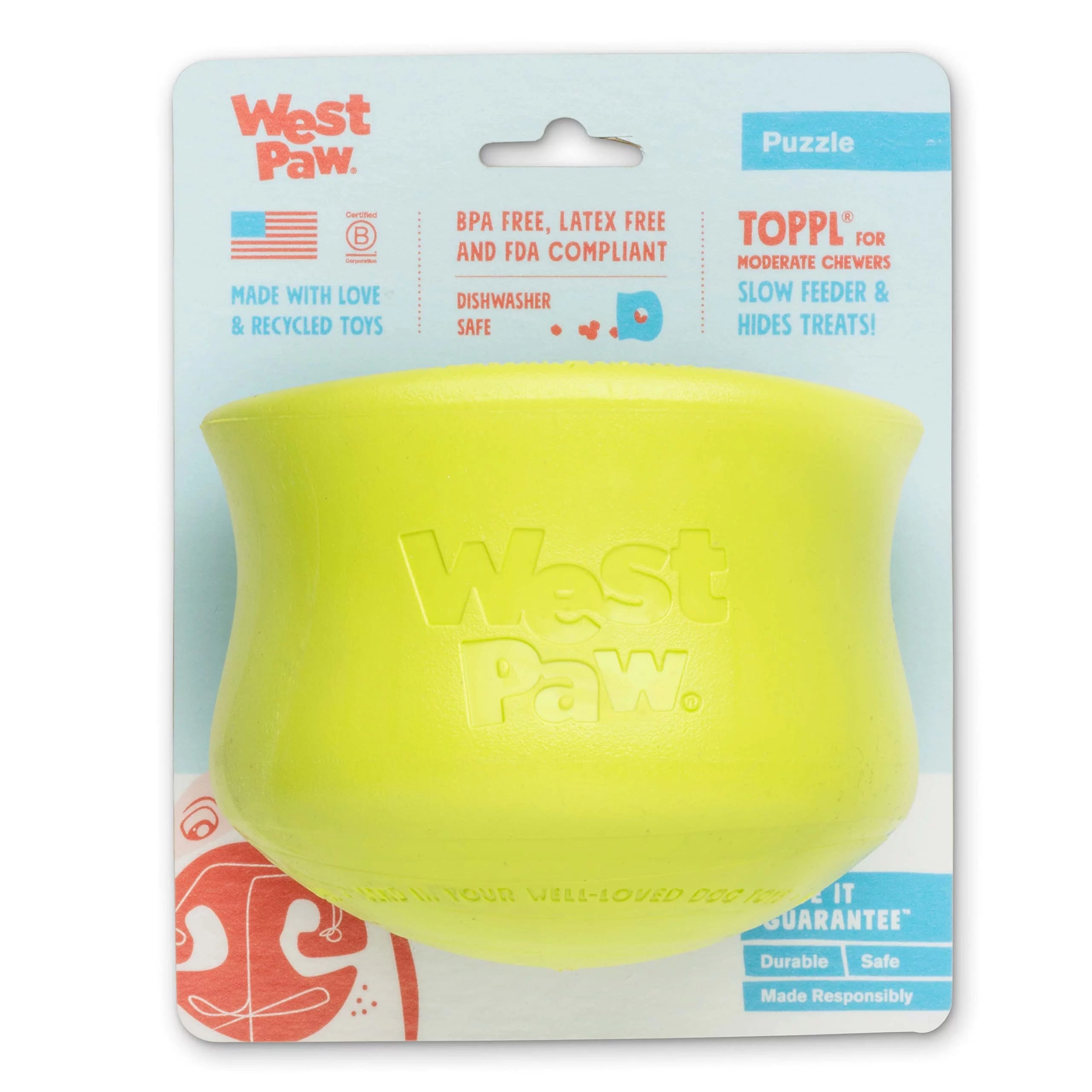 West Paw Zogoflex Toppl XLarge Granny Smith Dog Toy