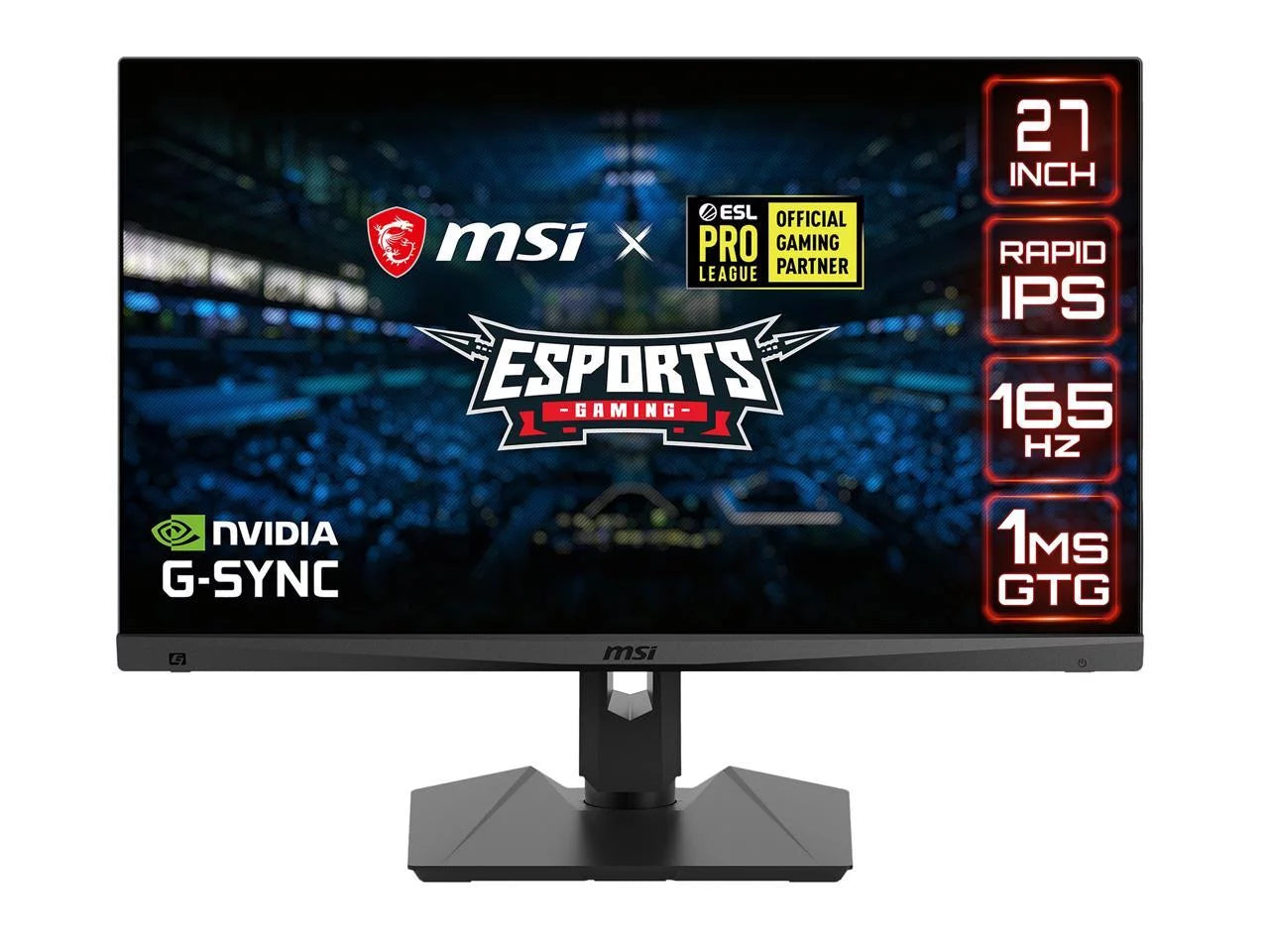 MSI Optix MAG274QRF-QD 27 WQHD 2560 x 1440 (2K) 1ms (GTG) 165 Hz 2 x HDMI, DisplayPort, USB-C NVIDIA G-Sync Compatible Gaming Monitor with Quantum Dot Technology