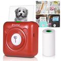 PeriPage Mini Pocket All-in-One Thermal Printer Wireless BT Picture Photo Label Memo Receipt Paper Printer AR Photo Function with USB Cable Support for Android iOS Smartphone Windows