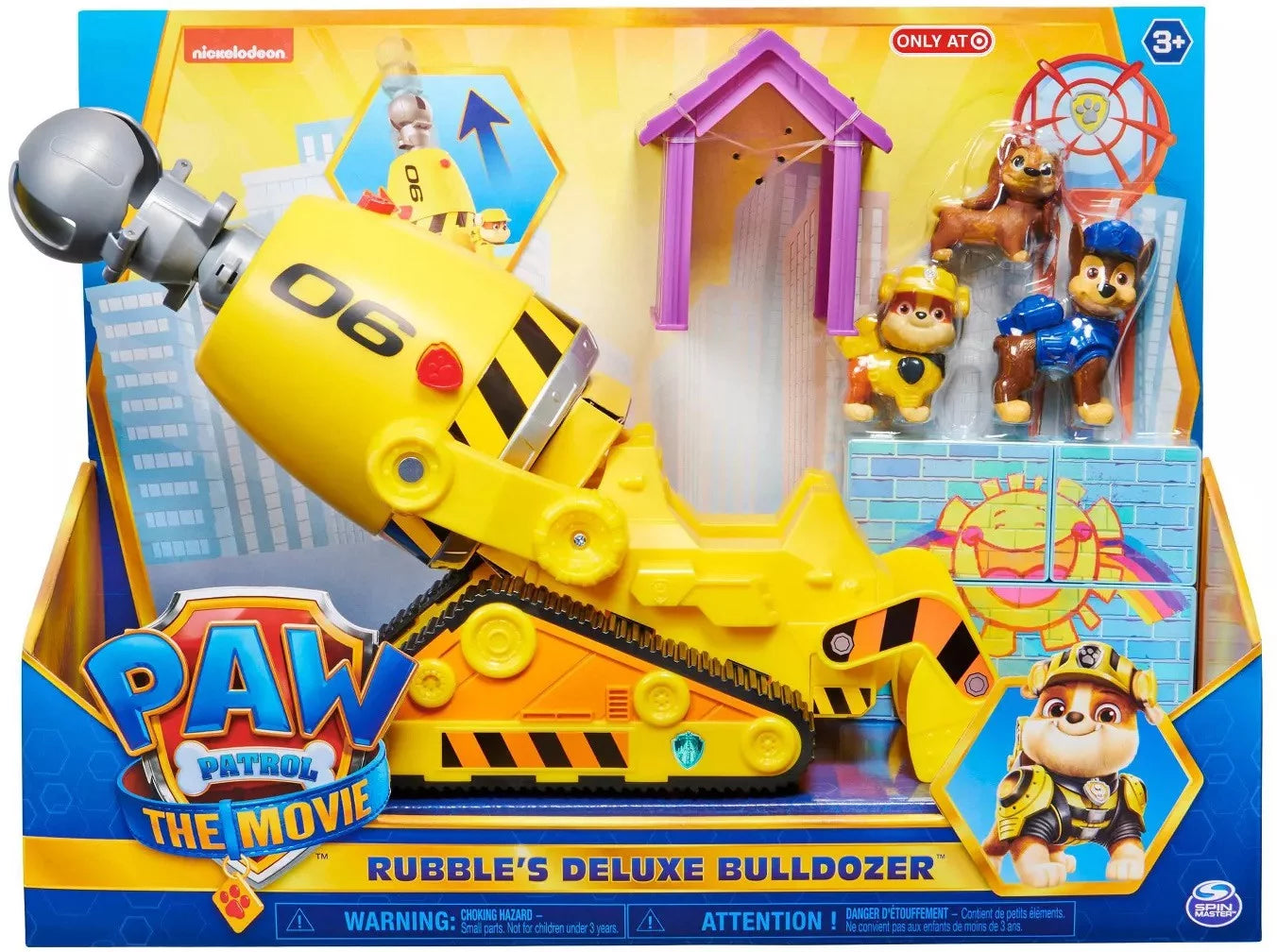 PAW Patrol The Movie Rubble's Deluxe Bulldozer Toy Set New with Box
