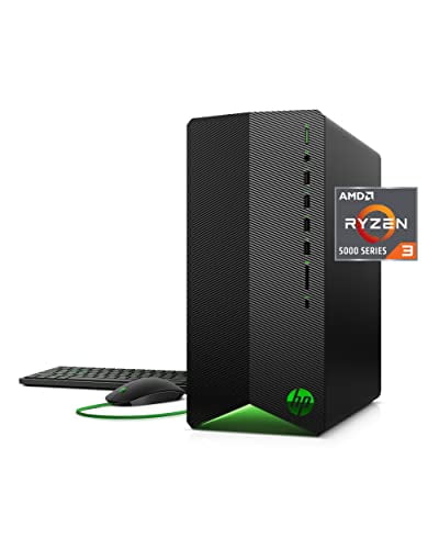 HP Pavilion Gaming Desktop, AMD Radeon RX 5500, AMD Ryzen 3 5300G Processor, 8 GB RAM, 512 GB SSD, Windows 11 Home, 9 USB Ports, Keyboard and Mouse Combo, Pre-Built PC Tower (TG01-2022, 2022)